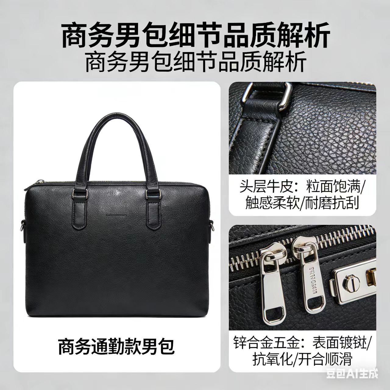 商务男包细节品质解析从皮质到五金件的讲究